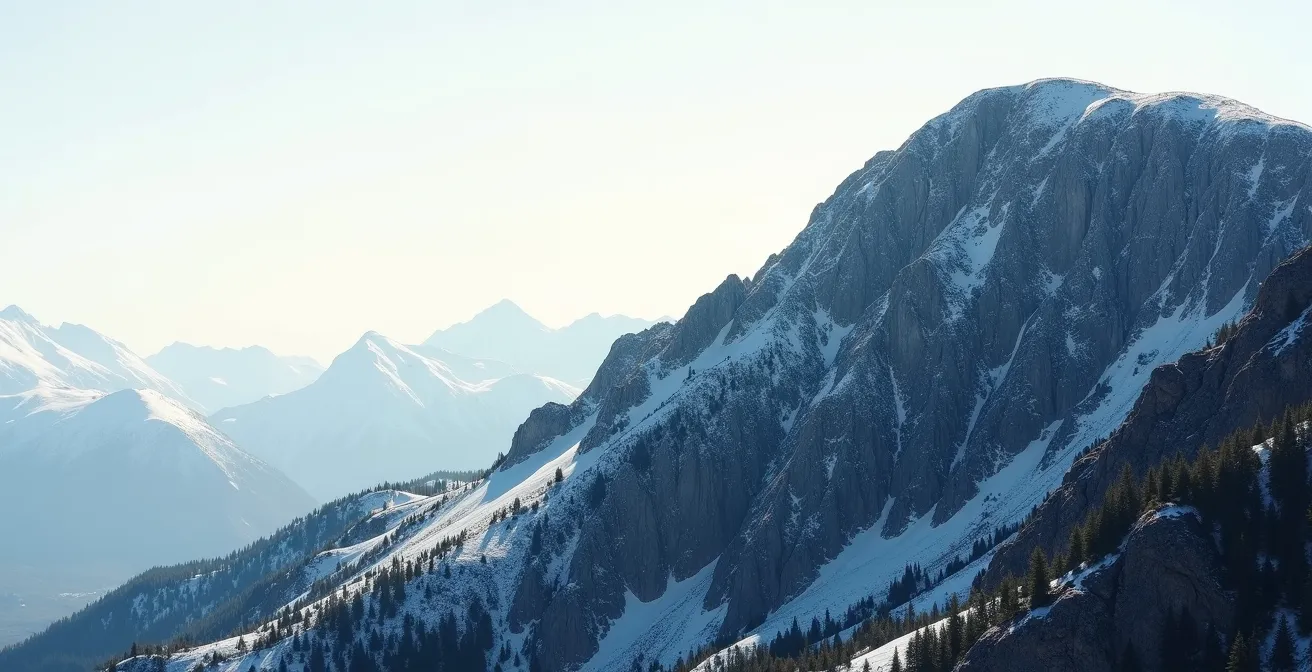 Vue latérale d'une pente convexe montrant le piège optique masquant une barre rocheuse